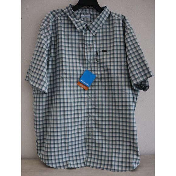 Columbia Men’s Sz 3XL Blue Plaid Silver Ridge Utility Lite Novelty S/S Shirt - Picture 1 of 9